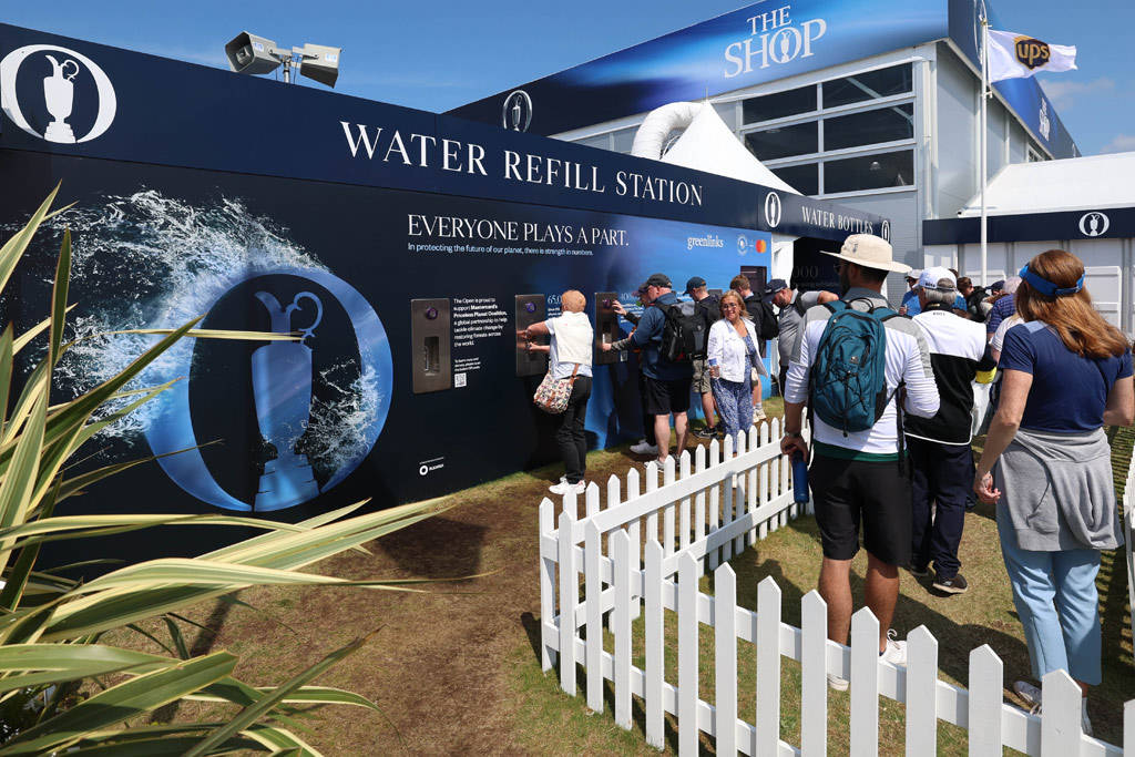 A water refill station at The Open